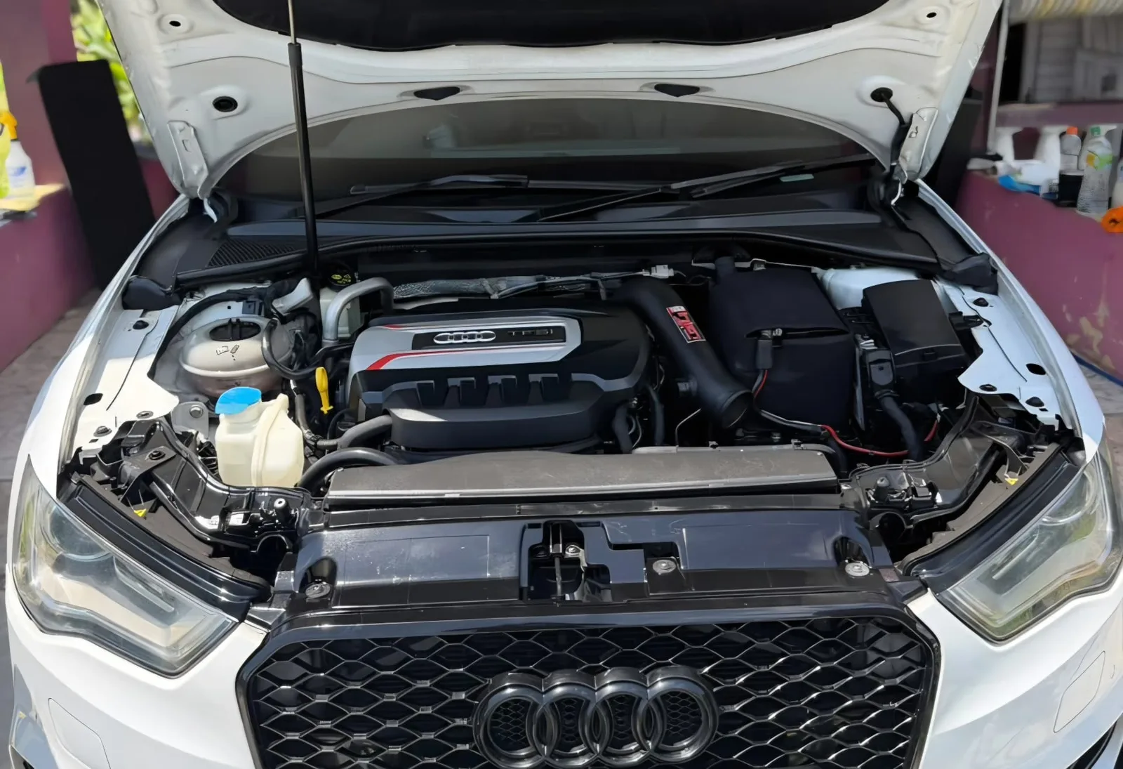 Detailed Audi engine bay